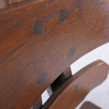 6 brutalist spanish oak dining chairs