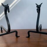 Pair of wrought iron pegs 1960
