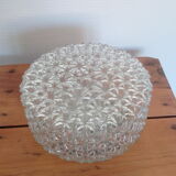 Ceiling / wall light round metal and glass - 50s