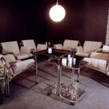 Lounge chair by viliam chlebo in chrome and linen, kodreta 1979