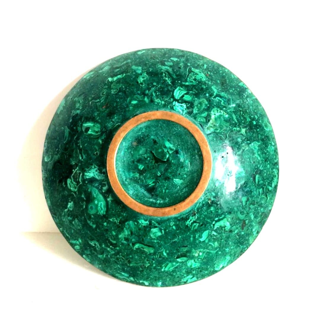 Malachite cut and brass, circa 1970