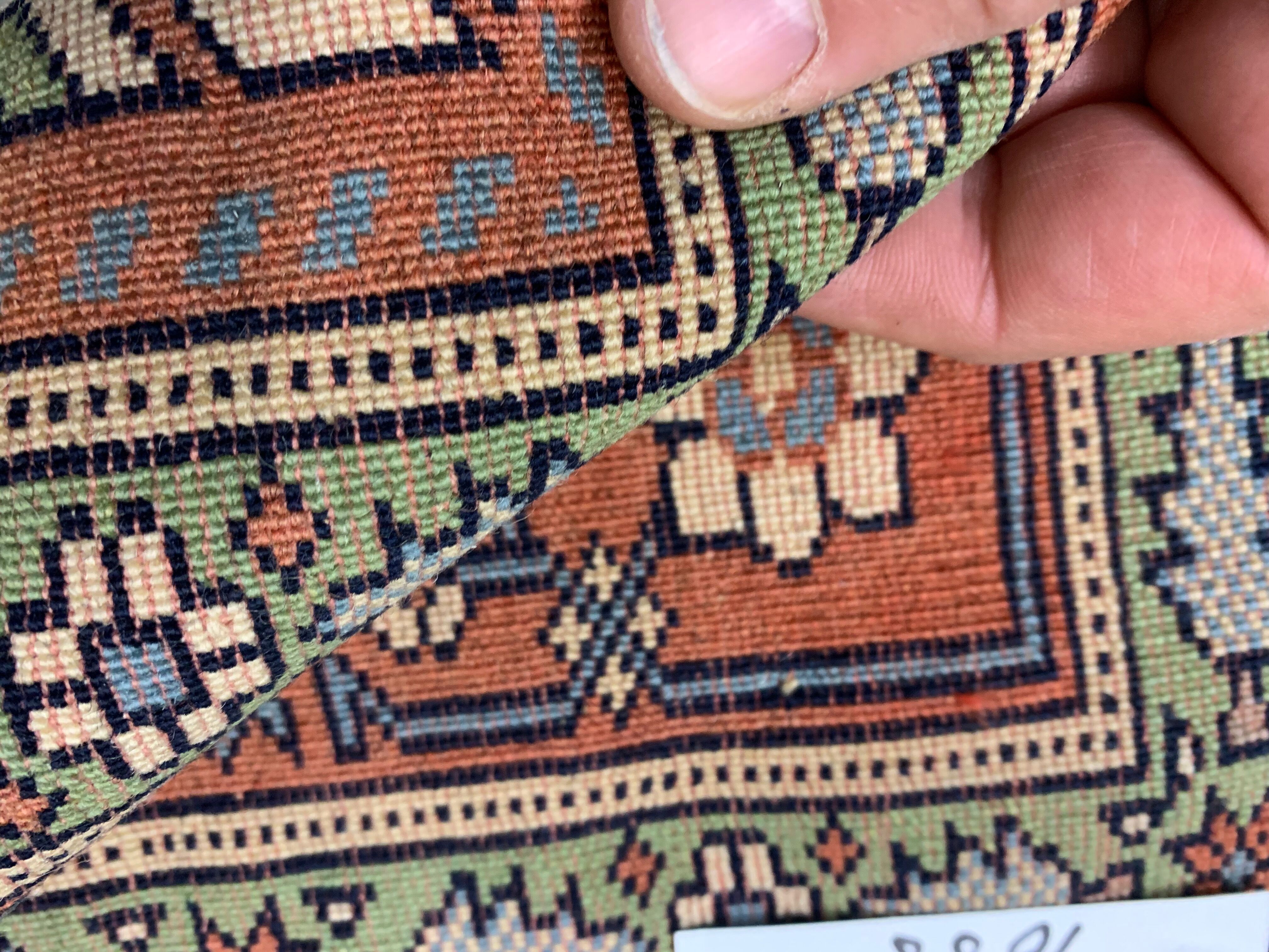 Vintage afghan ersari part silk rug 205x140 cm