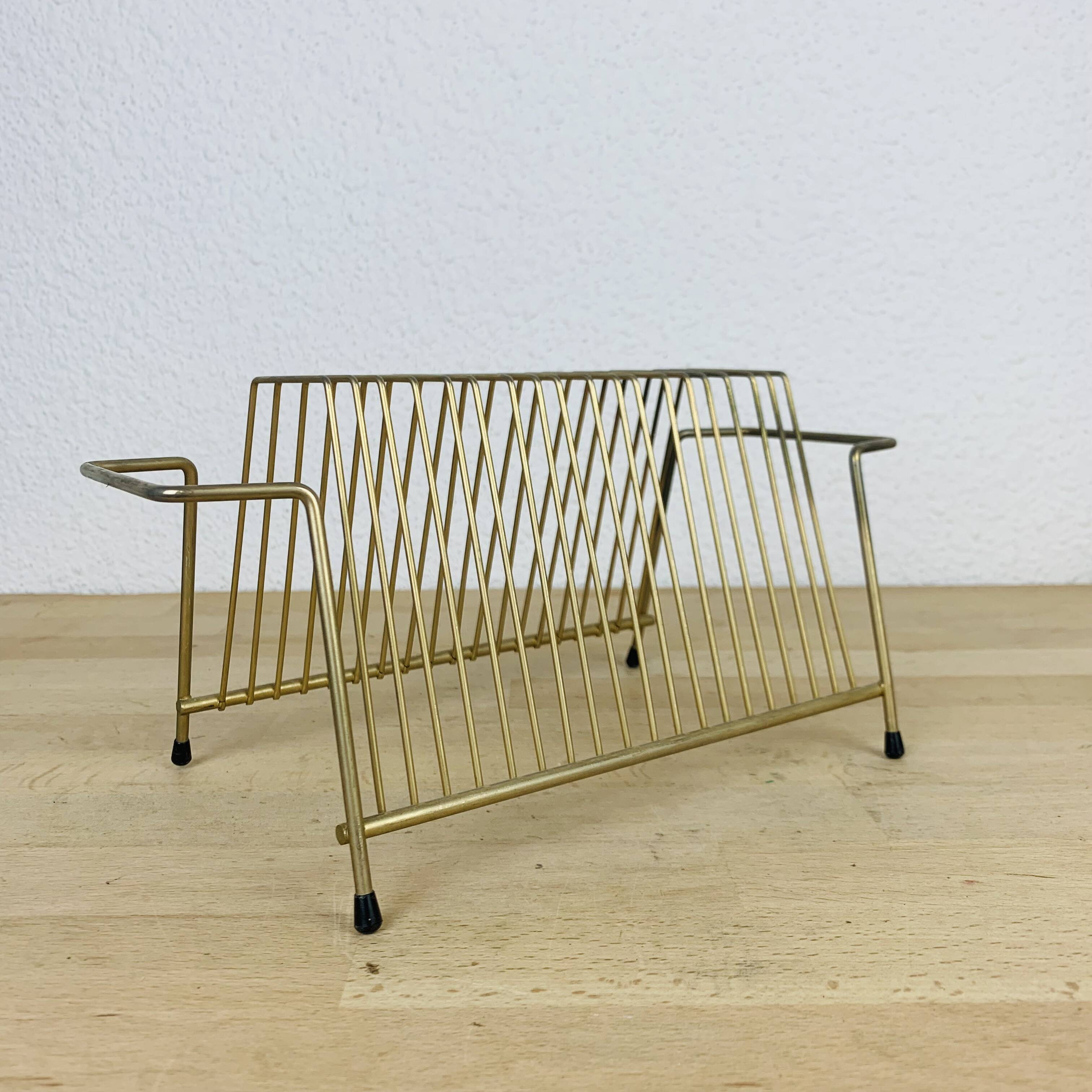 Gold metal vinyl holder from the 50s and 60s