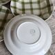 4 assiettes creuses vintage en faïence Moulin Des Loups modèle Nappe vert