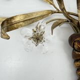 Mid-century design banci style wall lamp sconce crystal flower bouquet
