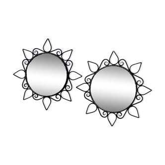 Duo de miroir en fer forgé