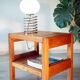 Side table in solid elm, Roche Bobois, 1980