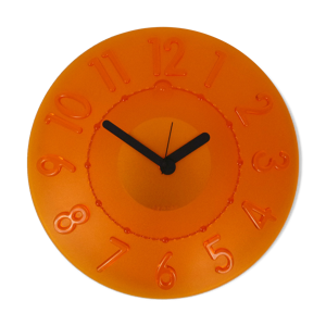 horloge murale orange