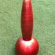 Vase années 1970 / soliflore (grand modèle) forme boule à col élancé  verre peint à effet