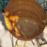 Pair of 1960s wicker armchairs