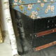 Domed travel trunk old wood