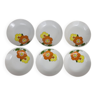 6 Vintage porcelain soup plates