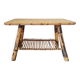 Antique rattan coffee table - yellow floral top