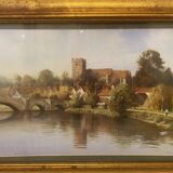 Paysage fluvial original signé impression sur toile par duncan palmar