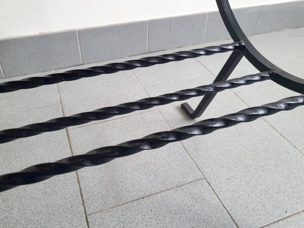 Table basse table d'appoint vintage 1950 ceramique & metal chasse a courre