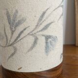 Lampe vintage bois et tissus peint