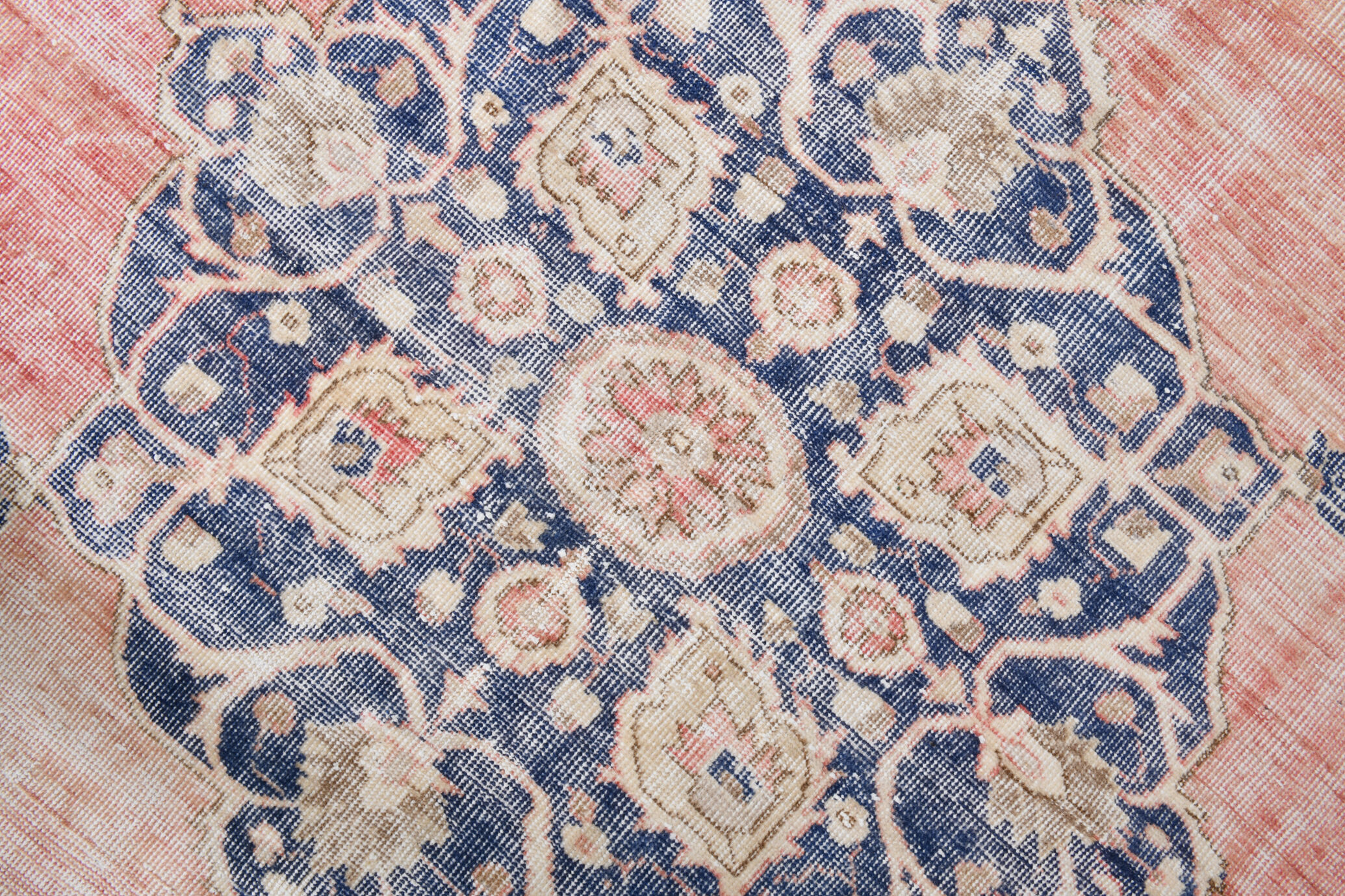 Navy blue vintage rug 317x220cm