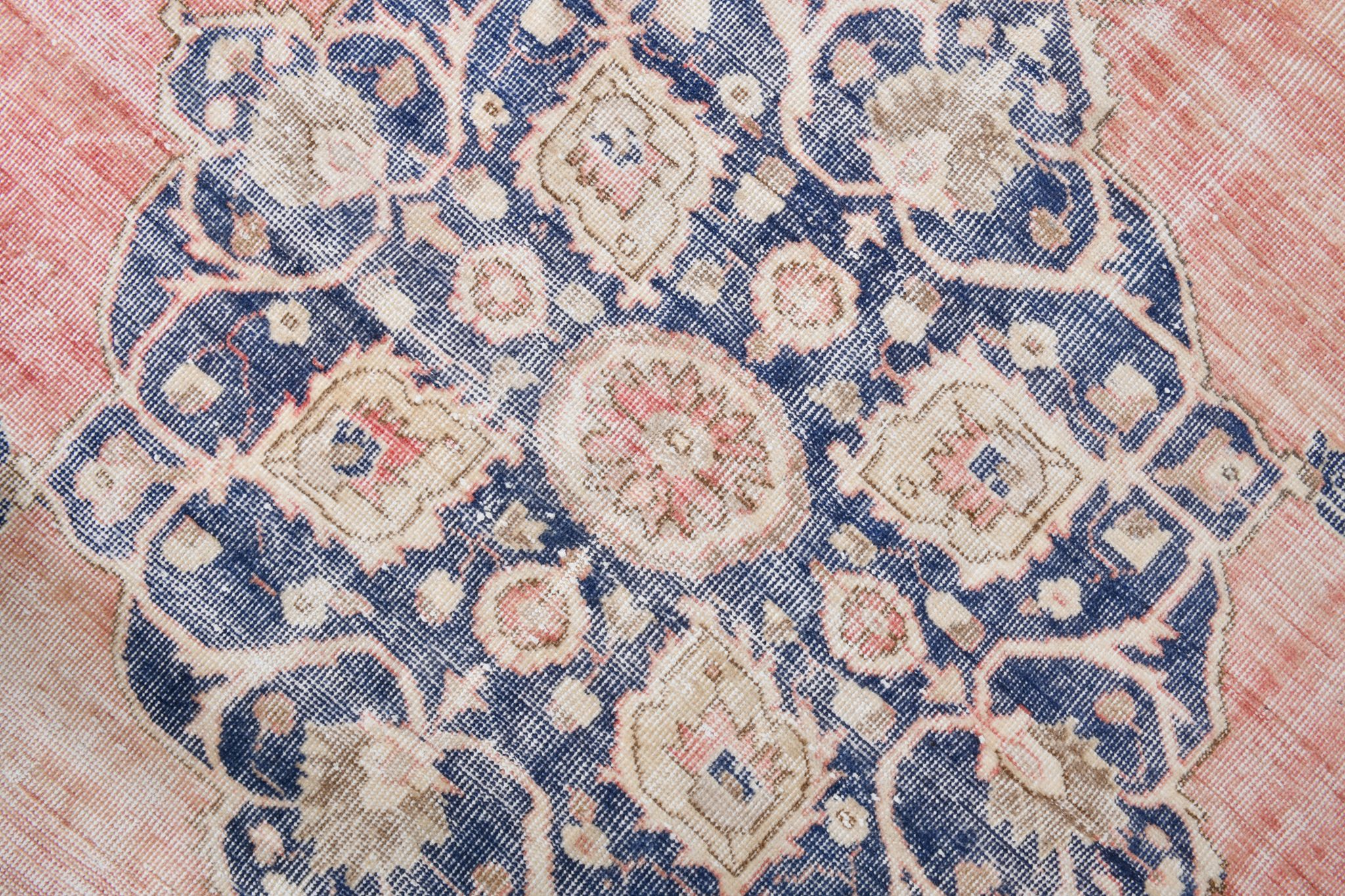Navy blue vintage rug 317x220cm
