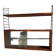 Etagère string vintage : caisson vitré + planche