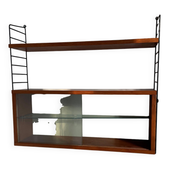 Vintage string shelf: glass box + board