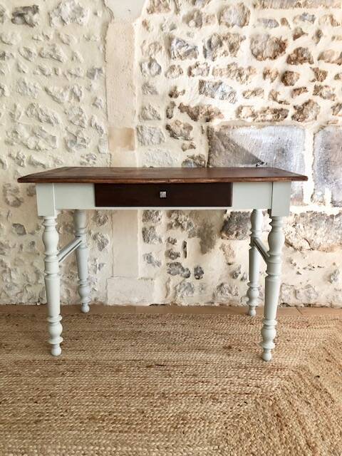 Old wooden farmhouse table
