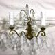 Pair of bronze sconces and crystal tassels 2 lights louis xv style