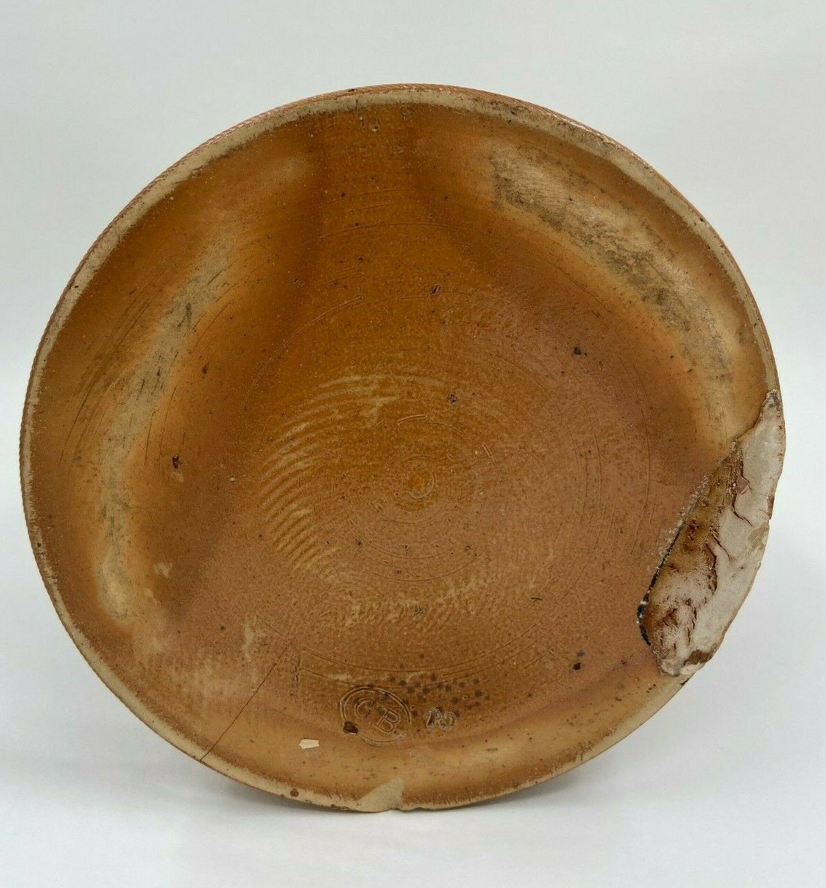 Terracotta tabac pot vernissee XlXeme gb 2 grès de beauvaisis