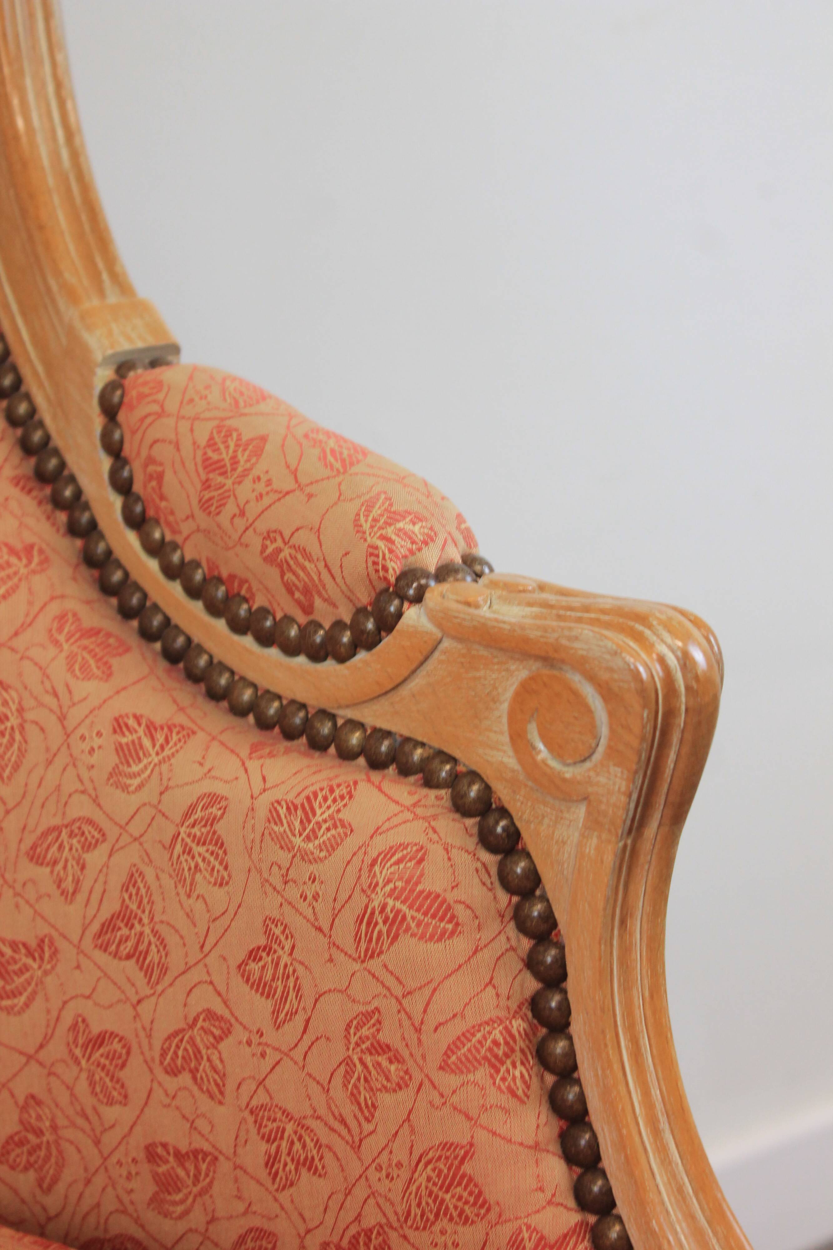 Pair of Louis XV style bergère armchairs