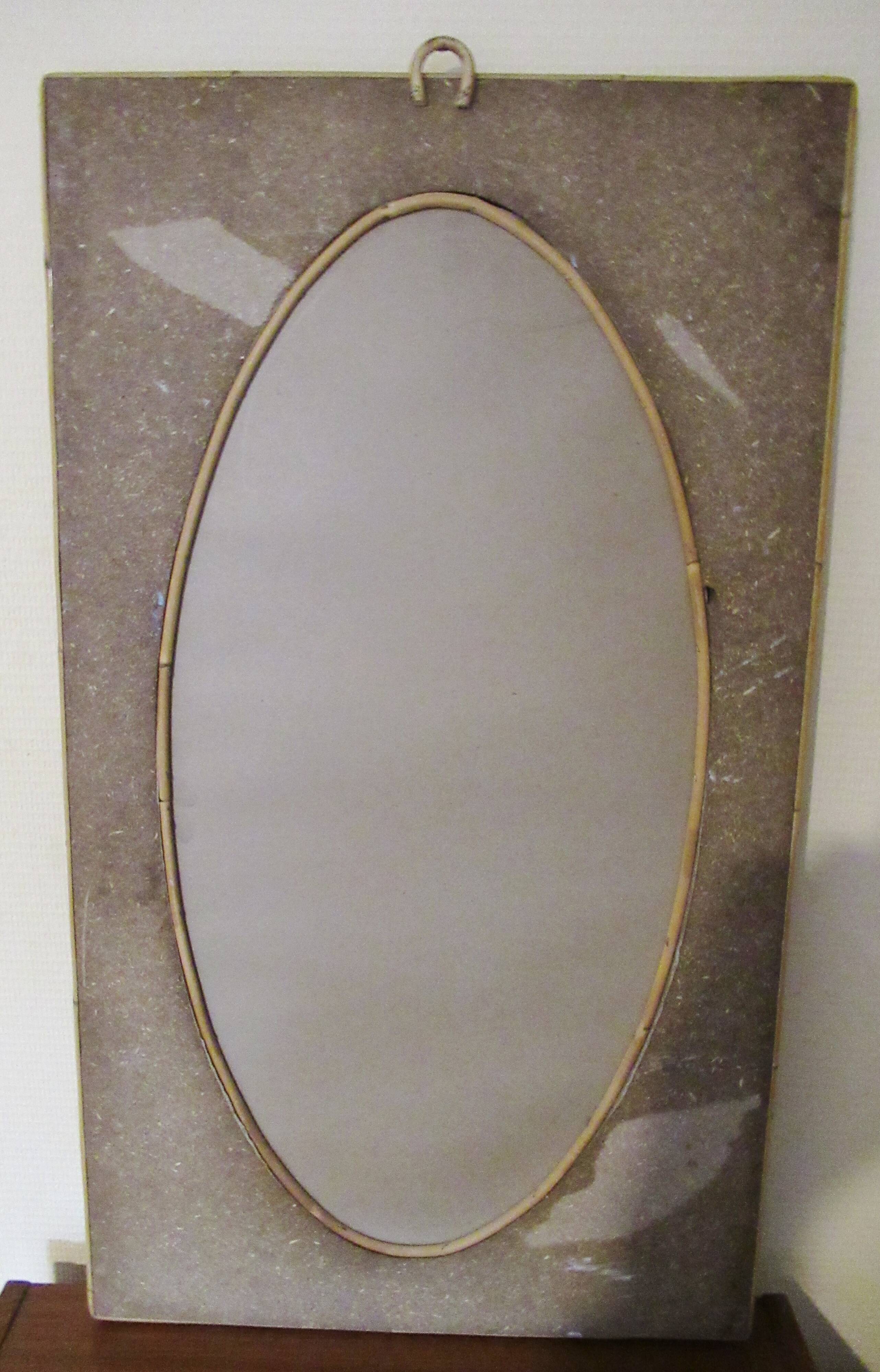mirror rattan 60s 57x28cm