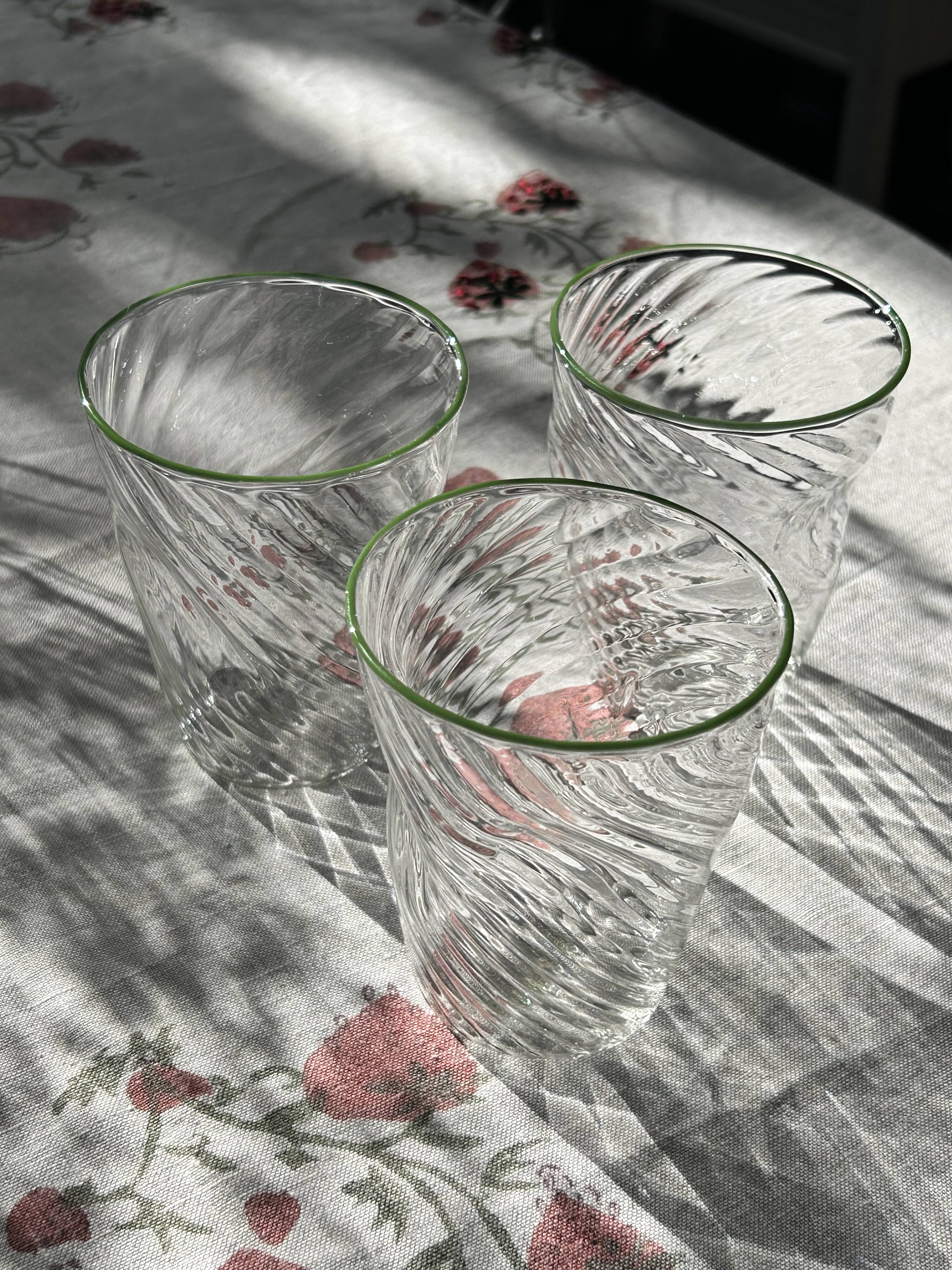 Handblown Venetian Tumbler Glass in Green