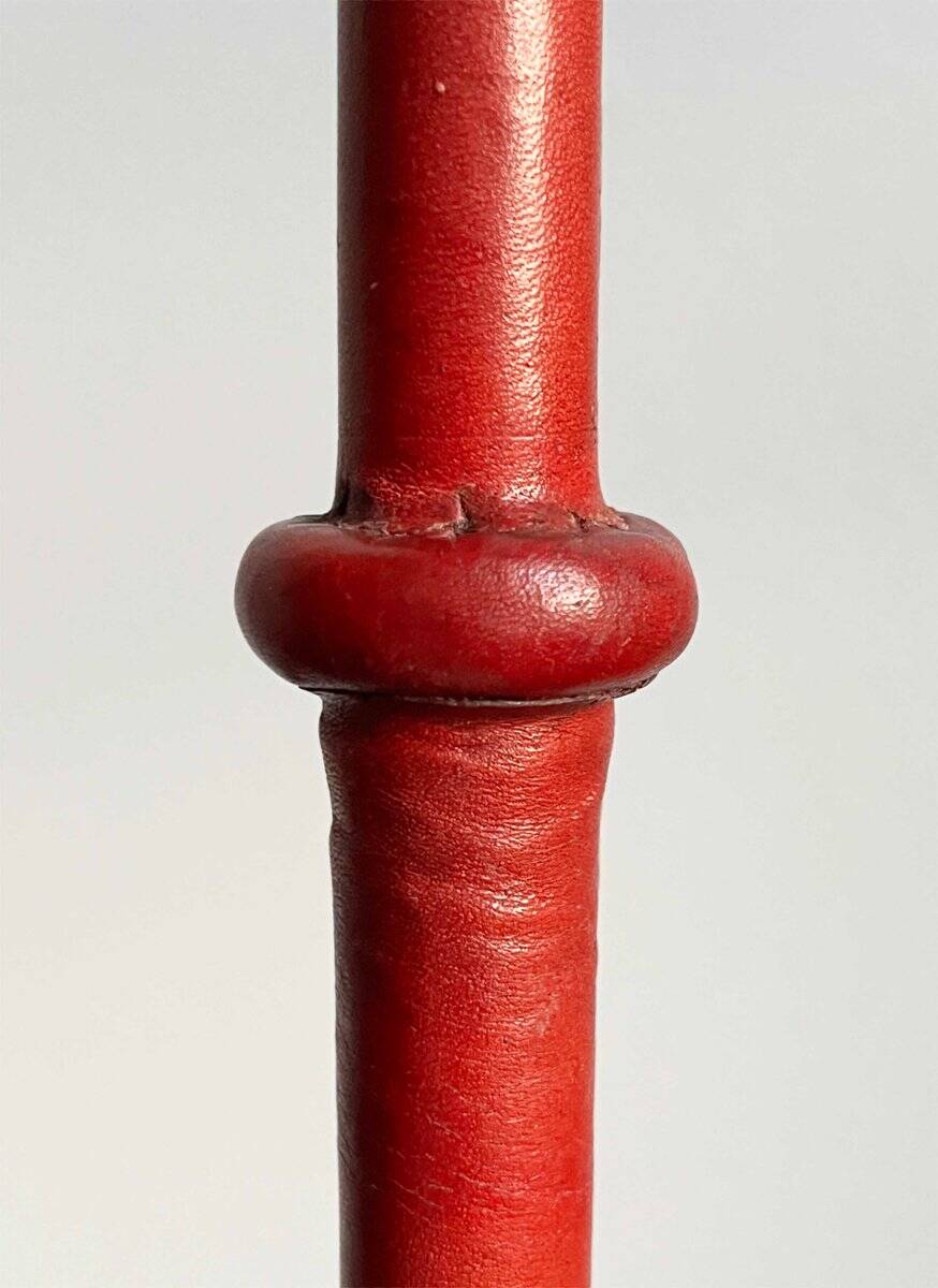 Mid-century leather floor lamp by Jacques Adnet for Valenti, Spain, 1960s.