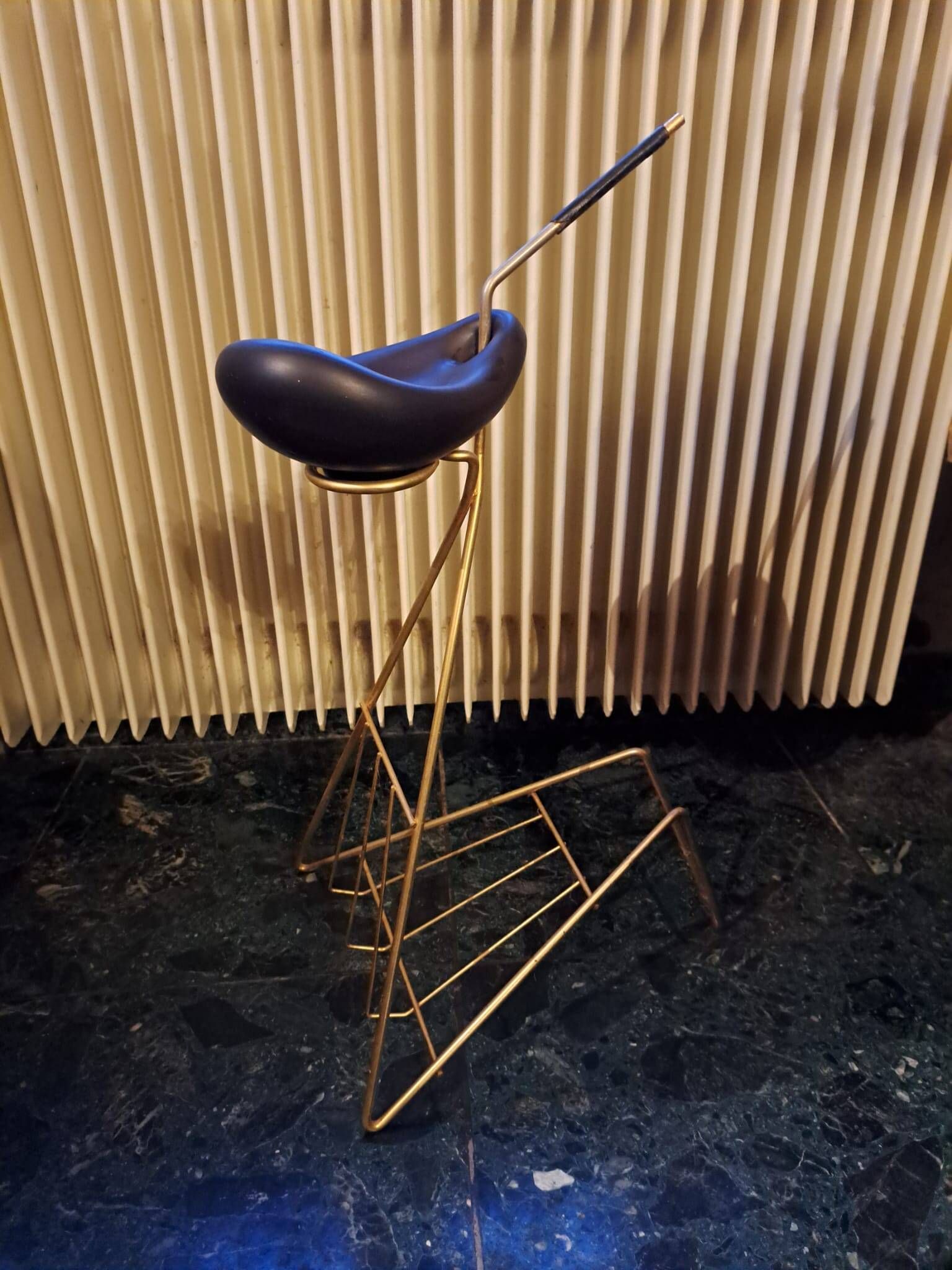 Newspaper rack/ashtray attributed to Georges Jouve for Marcel Asselbur