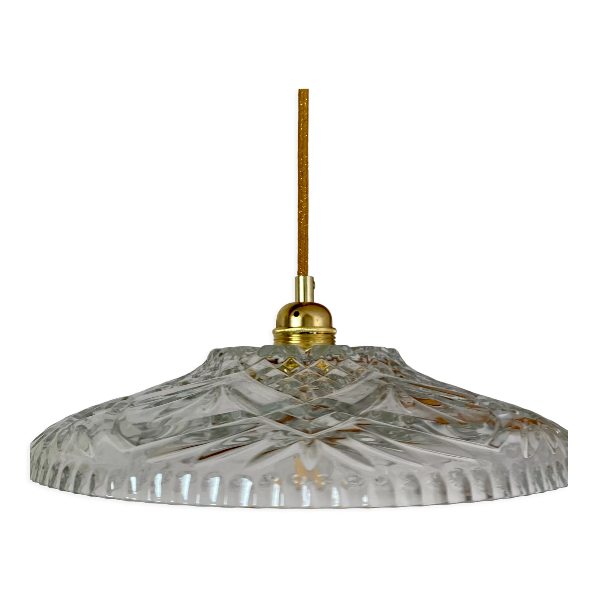 Suspension abat-jour vintage en verre