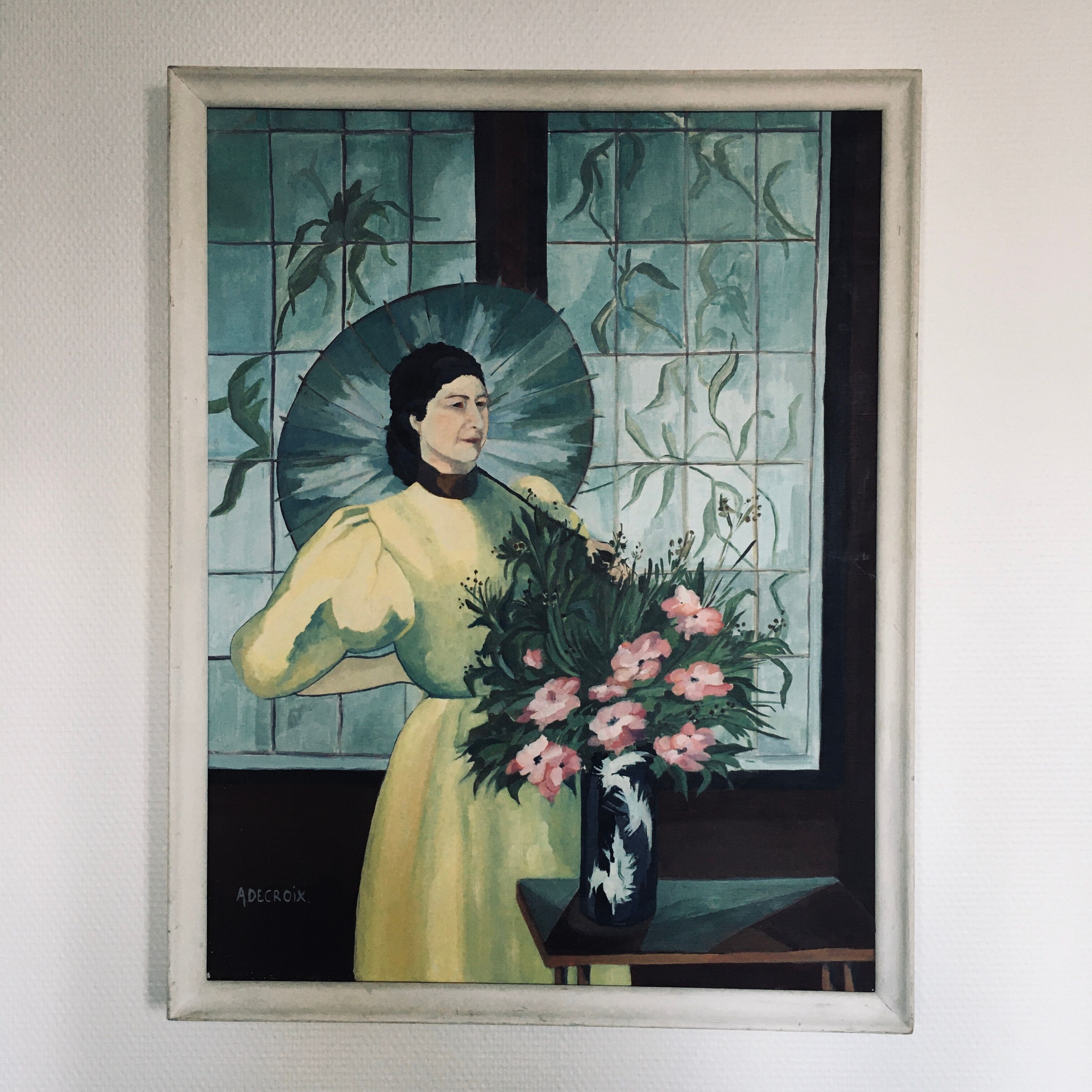 Woman with a parasol painting