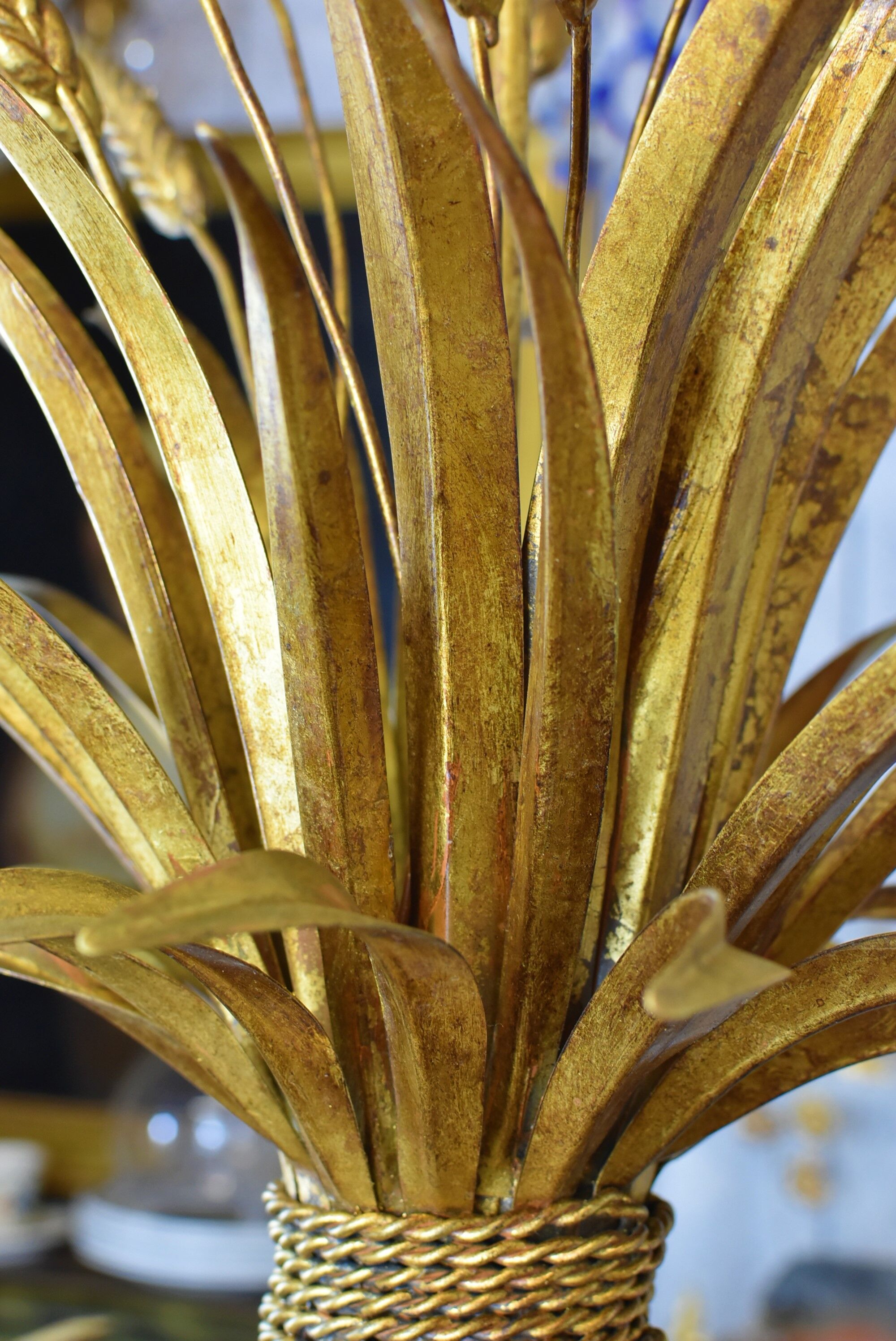 Wheat ear golden chandelier 5 branches.