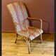 Adult armchair, vintage in rattan and bamboo, Belle Époque style.