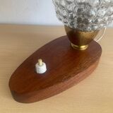 Vintage teak and glass lamp from the 50s