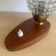 Vintage teak and glass lamp from the 50s