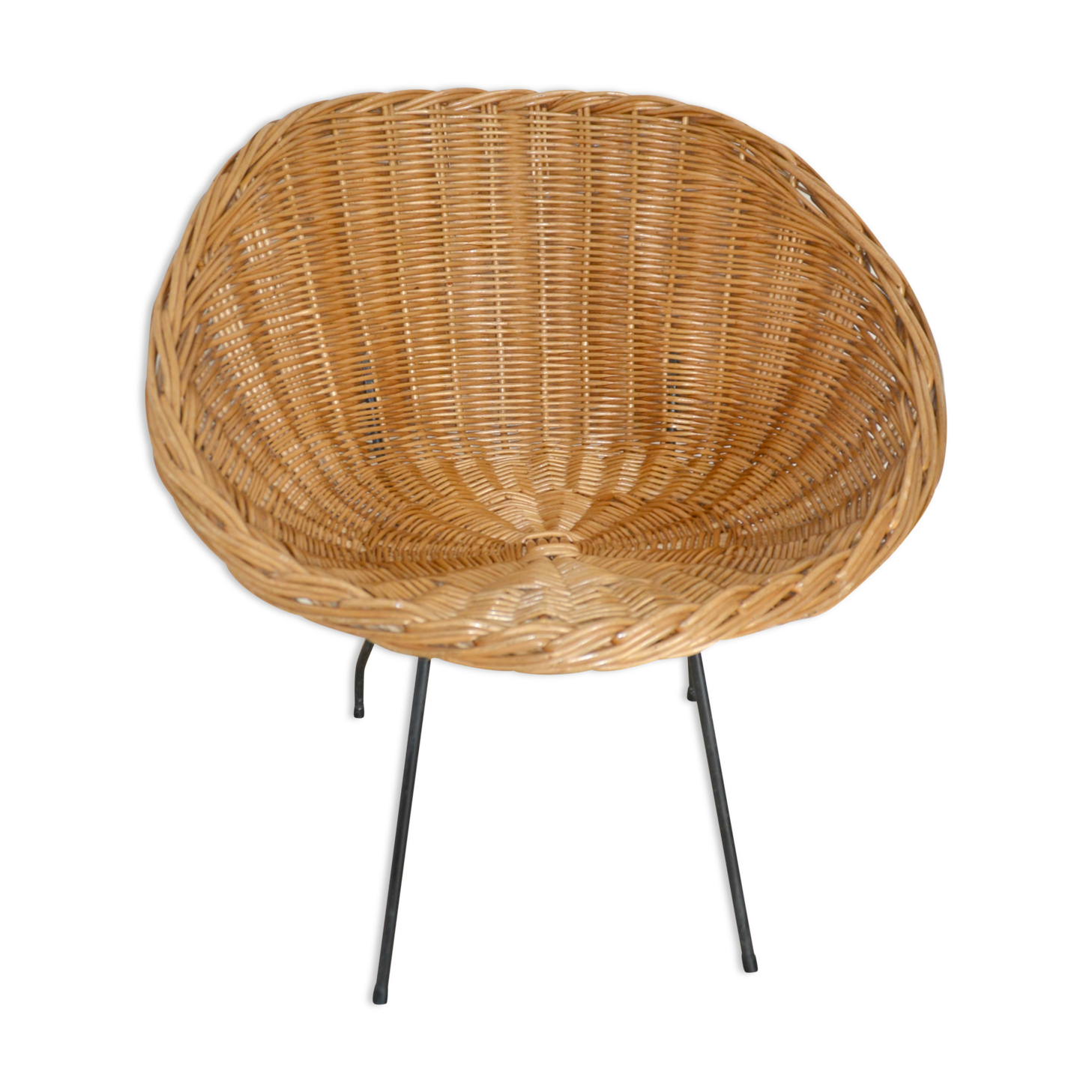 Chair basket rattan metal legs