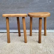Pair of raw wood milking stools • Brutalist spirit & nature