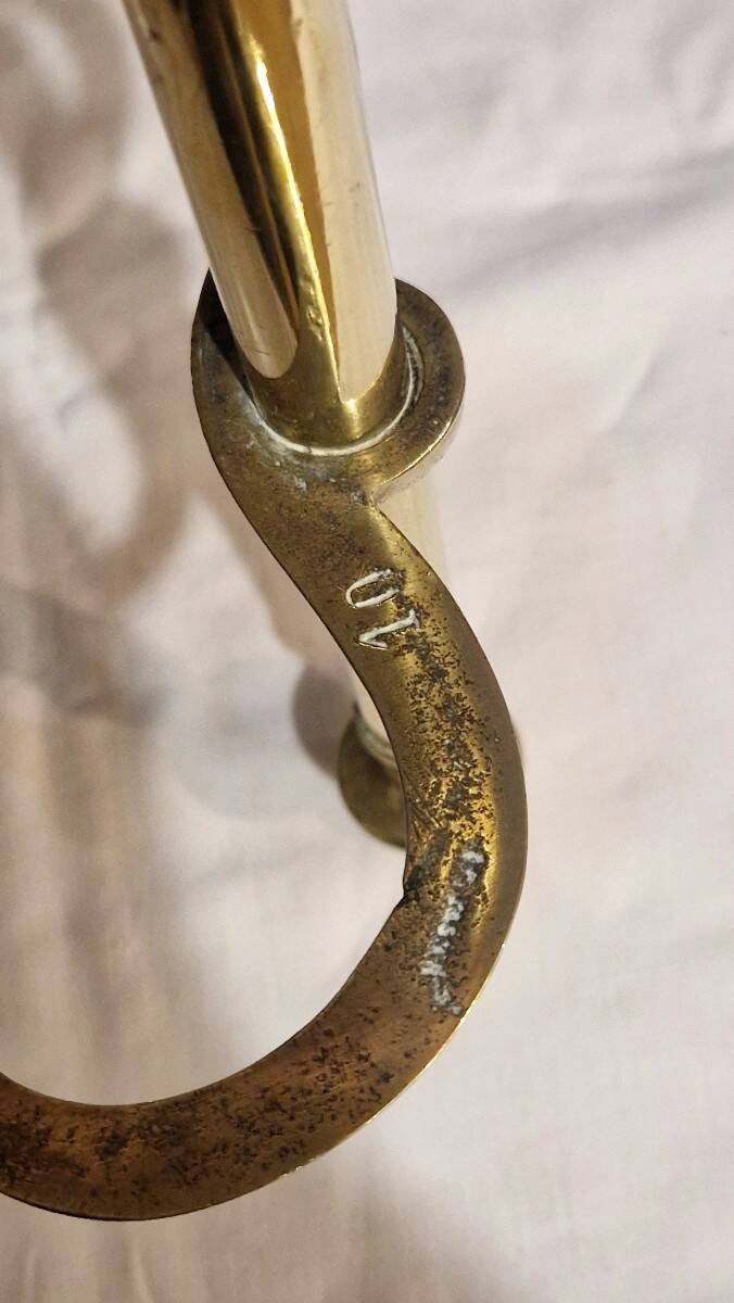 19th century brass fireplace set