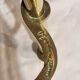 19th-century brass fireplace tool set