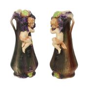 Art Nouveau Vases Putti Cherub Amphora Style Pottery