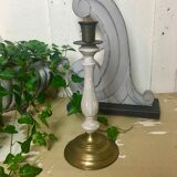 19th century bronze and wood candlestick