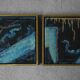Diptych in oil on canvas, Roald Ditmer, Abstract composition, 1980s, framed, set of 2