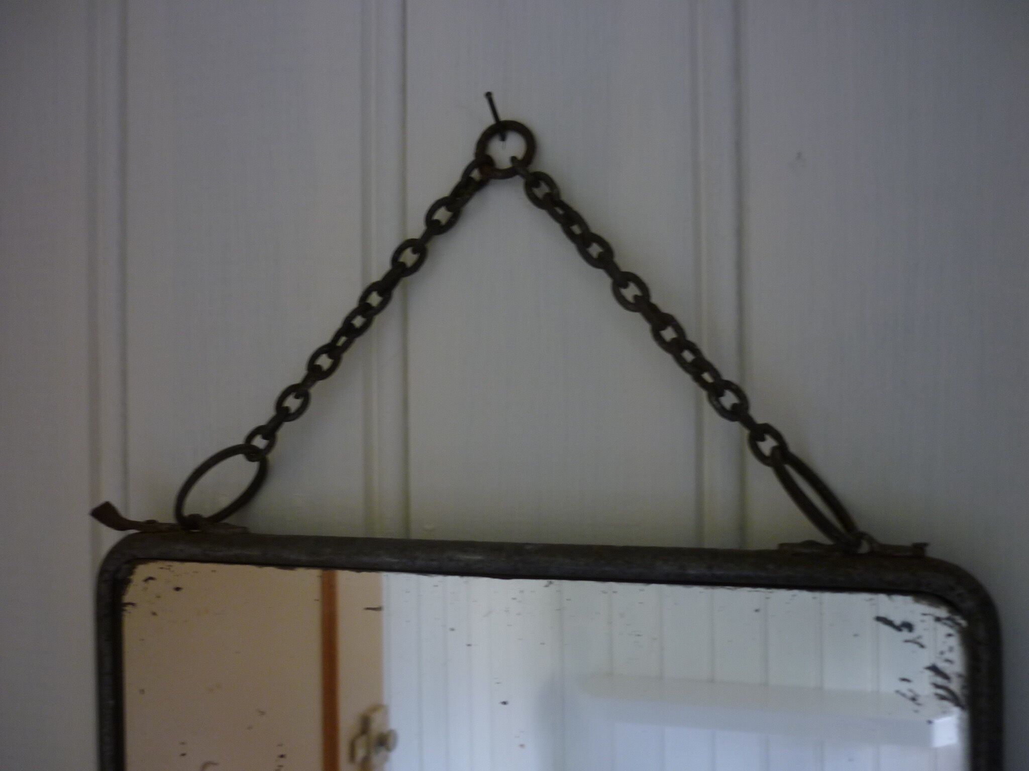 Old rectangular barber mirror