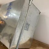 Metal box with lock for padlock