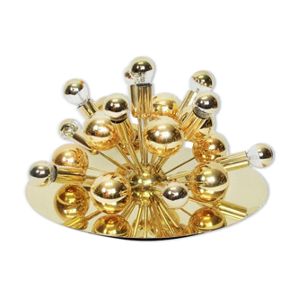 Sputnik ceiling lamp in brass or wall lamp by Cosack Germany 1970s