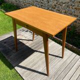 Vintage desk 1950-60 light oak compass legs