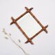 Old turned wooden mirror, bamboo imitation